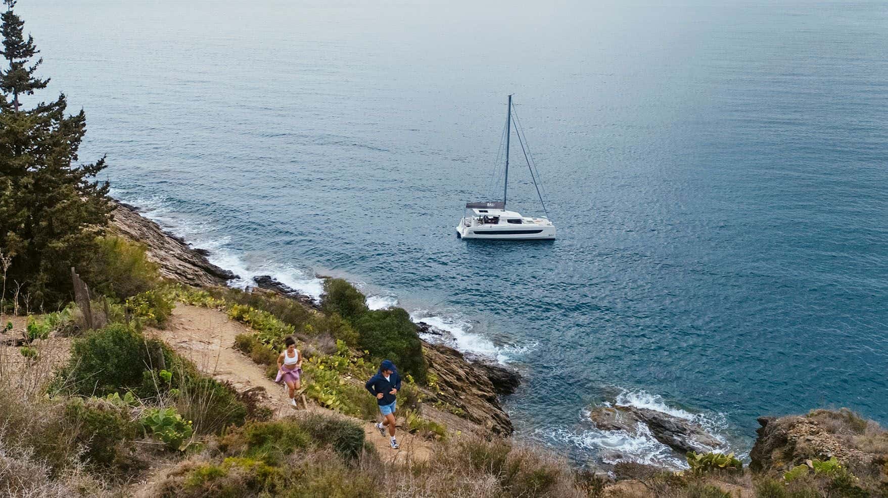 Hikers with Catsmart at sea